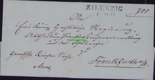 B22453 Brief Vorphila Faltbriefhülle Zilenzig ohne Inhalt um 1830 nach Frankfurt
