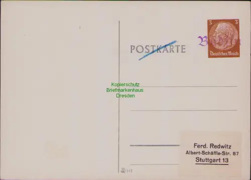 B22465 Brief DR Deutsches Reich Landpoststempel Budsin um 1940 blanko