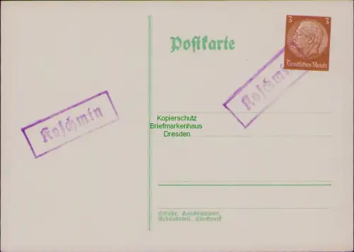 B22489 Brief DR Deutsches Reich Landpoststempel Koschmin um 1940 blanko