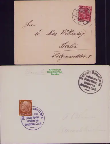 B22395 Brief DR Deutsches Reich Stempel Samotschin Befreiungsstempel Polen unm 1