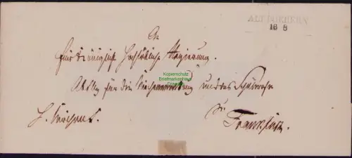 B22347 Brief leere Faltbriefhülle Alt Doebern um 1820 nach Frankfurt Oder