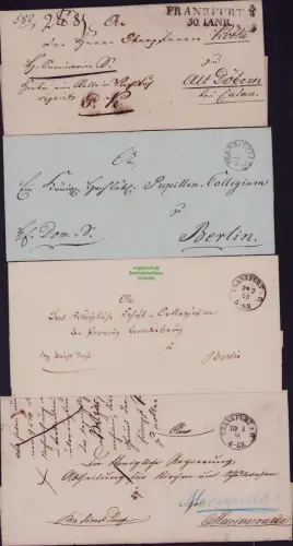 B22358 4x Brief leere Faltbriefhülle Frankfurt Oder um 1820 1866 1868 nach Berli