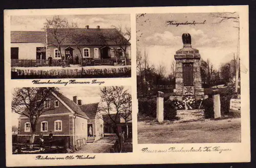 37470 AK Reichenbach Kr. Sagan 1936 Warenhandlung Lange Bäckerei Weichert