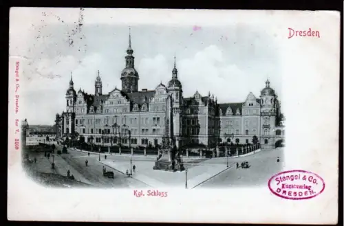 36540 AK Dresden 1898 Königl. Schloss Reliefkarte
