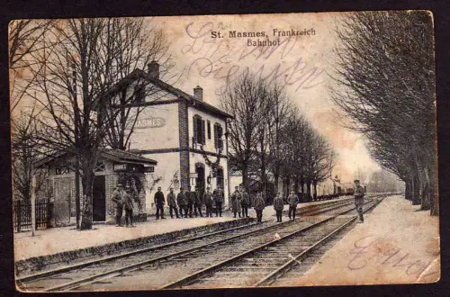 40607 AK St. Masmes Gare Bahnhof ca. 1917