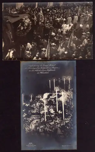 44522 2 AK Luitpold von Bayern Prinzregent auf Sterbebett Hofkirche München 1912