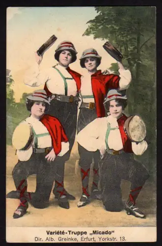 35256 AK Erfurt um 1910 Variete Truppe Micado Dir. Alb. Greinke