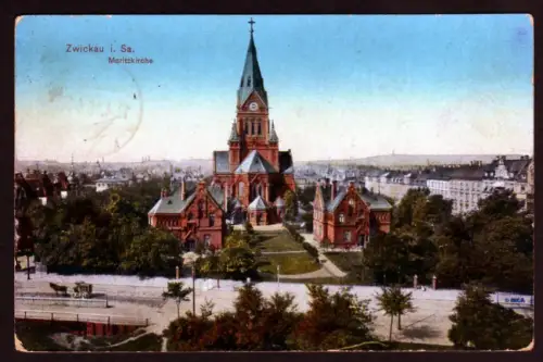 36144 AK Zwickau Moritzkirche Feldpost 1915 Reserve Laz