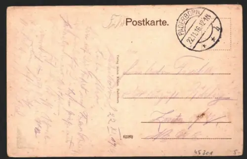 45301 AK Paderborn Feldpost 1916