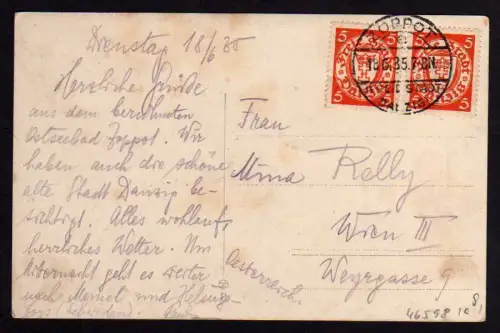 46598 AK Zoppot Kurgarten Nordstrand 1935 MeF 193 Dx