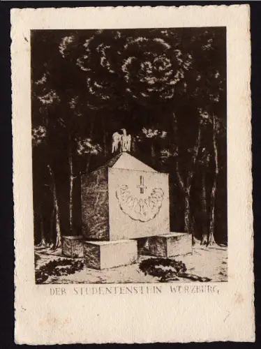 36624 Der Studentenstein Würzburg 1937 Genkstein gefallene Kameraden