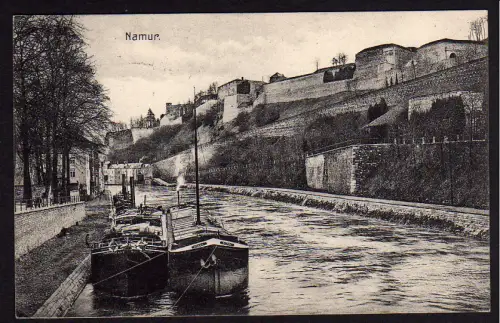 35789 AK Namur Feldpost 1915 Sambre Schiff Schlepper Fl