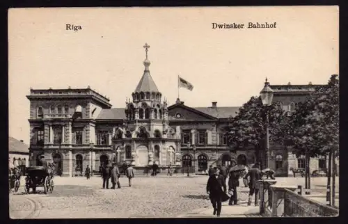 44560 AK Riga Lettland Dwinsker Bahnhof 1917