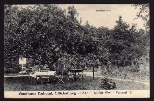 43374 AK Glücksburg 1925 Gasthaus Ruhetal Bes. E. Mülle