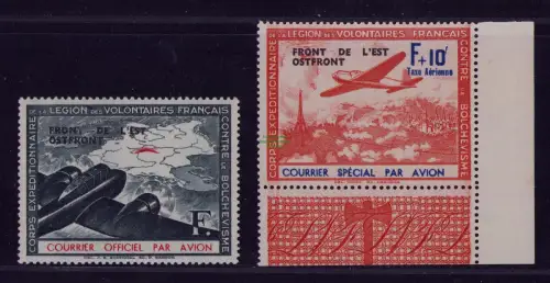 B20493 Frankreich 1942 Flugpostvignetten IV und V Mi. 80 €