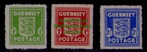B20496 Kanalinseln Guernsey 1-3 ** gepr. BPP ( 1 b 2 au 3a) Mi. 55 €