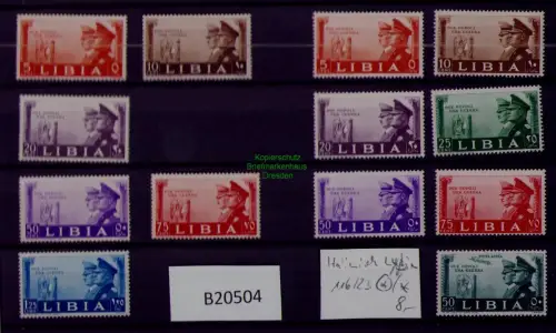 B20504 Italienisch Lybien Libia 13 Werte * / (*) (6 Werte links ohne Gummi / 7 W