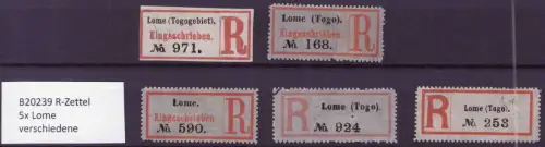 B20239 R-Zettel 5x Lome verschiedene