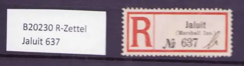 B20230 R-Zettel Jaluit (Marshall-Ins.) 637