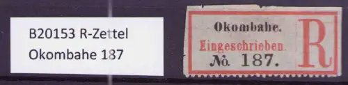B20153 R-Zettel Okombahe 187