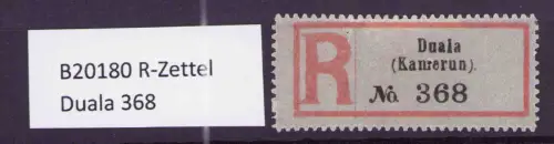 B20180 R-Zettel Duala (Kamerun) 368