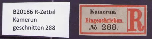B20186 R-Zettel Kamerun geschnitten 288