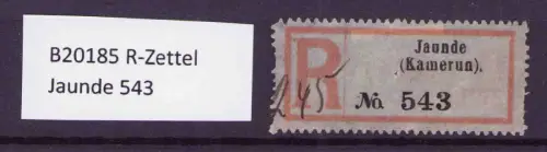B20185 R-Zettel Jaunde (Kamerun) 543