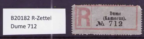 B20182 R-Zettel Dume (Kamerun) 712