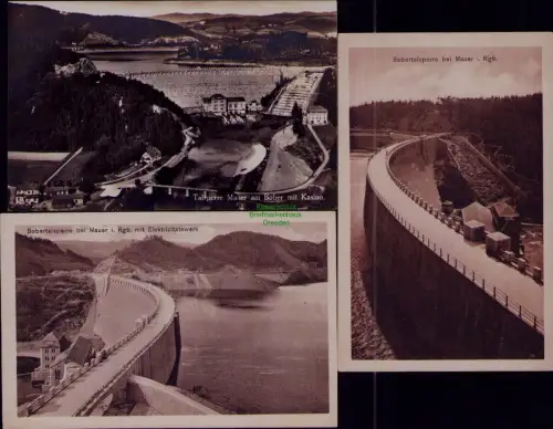 167562 3 AK Talsperre Mauer am Bober mit Kasino um 1930 Bobertalsperre bei Mauer
