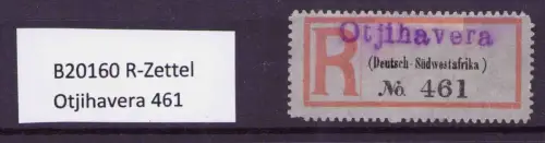 B20160 R-Zettel Otjihavera (Deutsch-Südwestafrika) 461