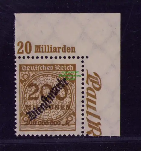 B20488 Deutsches Reich Dienst D 83 b ** Eckrand oben rechts OR Platte Mi 400€ FA