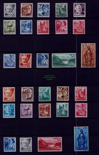 B22584 Französische Zone Rheinland-Pfalz ** postfrisch komplett aus Borek ABO