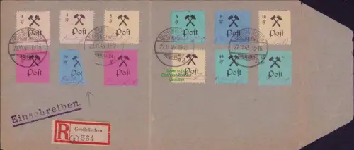 B22600 blanko Briefumschlag Lokalausgabe Großräschen 13-24  Nr 20 zur hälfte