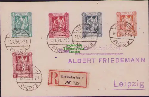 B22616 Brief Einschreiben Abstimmungsgebiet Marienwerder  in MiF 4 3 2 1 x nach