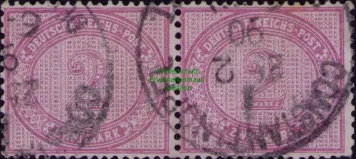 B22624 DP in der Türkei V 37 d gestempelt waag. Paar 1890 FA Jäschke Lantelme Fo