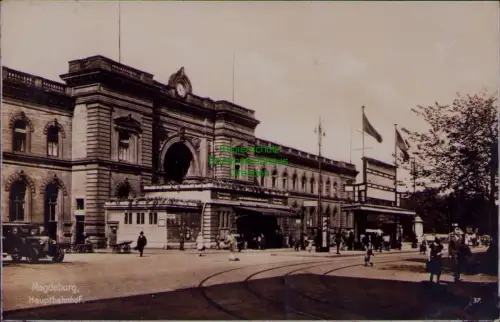 166581 AK Magdeburg Hauptbahnhof 1929 Fotokarte
