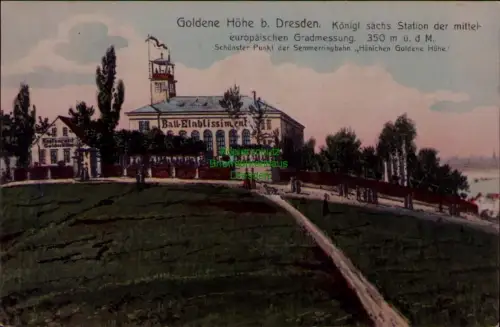 166747 AK Goldene Höhe b. Dresden 1906 Königl. sächs. Station der mittel-europäi