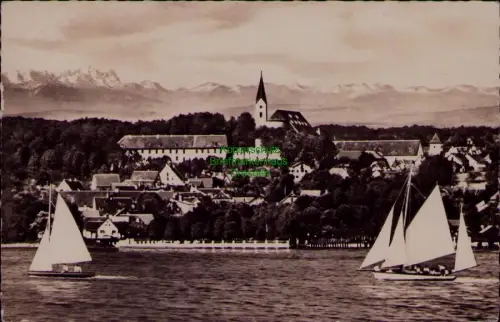 166755 AK Sonne und Föhn über Diessen am Ammersee gegen Zugspitze, Daniel und Al