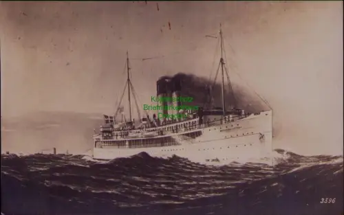 166756 AK Trelleborg-Sassnitz-Routen Ostsee Ångfärjan Drottning Victoria 1925Eft