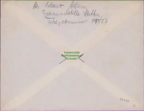 B22739 Brief Feldpost Notstempel Koschmin nach Berlin Charlottenburg um 1940