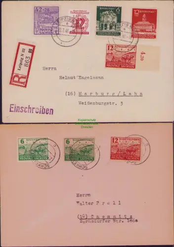 B22822 SBZ Ostsachsen Einschreiben Orts-R-Brief Leipzig 1946 Brief Provinz Sachs