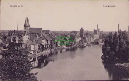 167744 AK Calbe Saale 1911 Totalansicht