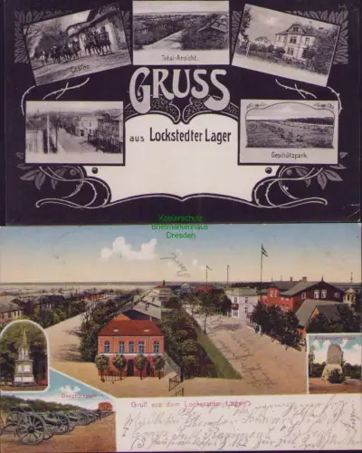 190082 AK Gruß aus dem Lockstedter Lager Casino Total-Ansicht Geschützpark 1911