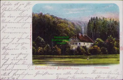 190318 AK Sommerfrische Bürgstein b. Haida Fichtelschänke Haida 1902