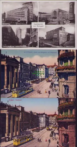 190400 3 AK Stuttgart Hochbauten Mittnacht Bau Hauptbahnhof Eberhardstraße mit T