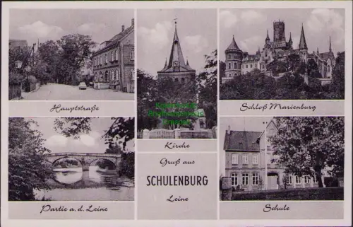 190578 AK Schulenburg Leine Pattensen Hauptstraße Kirche Schloß Marienburg um 19