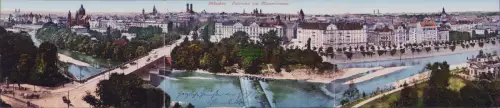 190678 3er Klapp AK München 1903 Panorama vom Maximilianeum