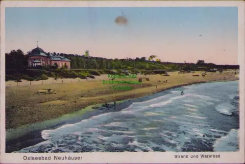 191013 AK Ostseebad Neuhäuser Kreis Samland Strand und Warmbad um 1940