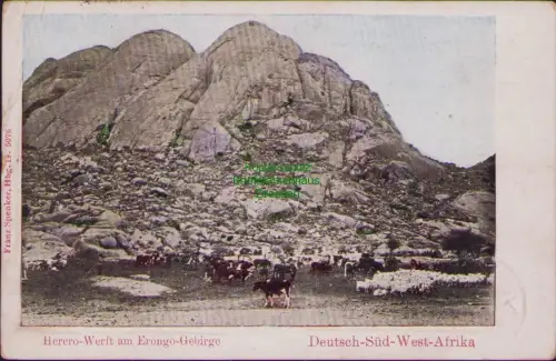 168124 AK Herero-Werft am Erongo-Gebirge Deutsch-Süd-West-Afrika 1906 Verlag