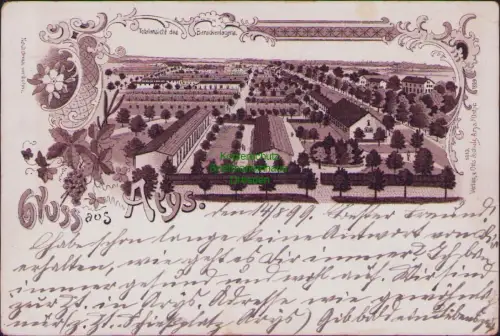 164268 AK Orzysz Arys Litho 1899 Totalansicht des Barackenlagers Verlag, v. Otto